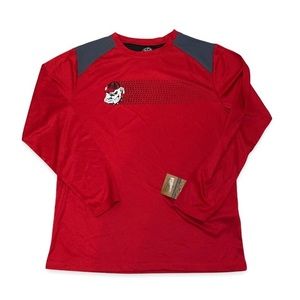 NWT Boys’ UGA Bulldogs Red Gray Black Long Sleeve T-Shirt Top Dri-Fit Athletic